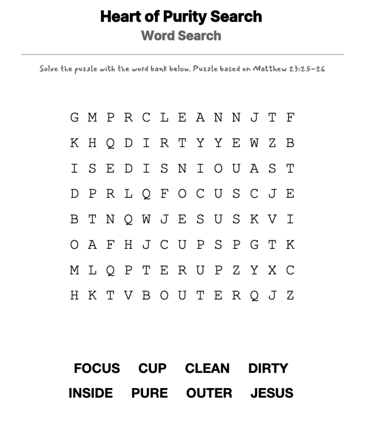 The Toothpaste Sermon word-search